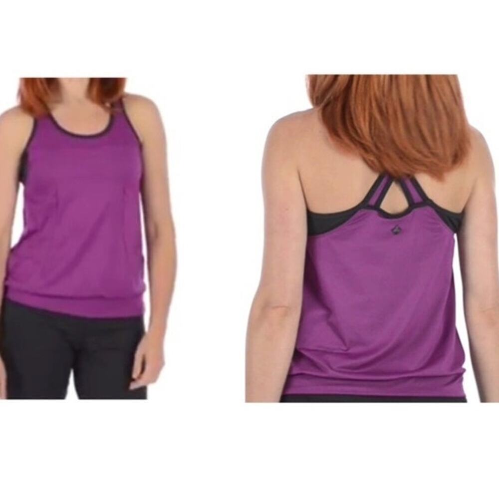 prAna‎ Gabrielle Workout Tank Purple Gray Medium M